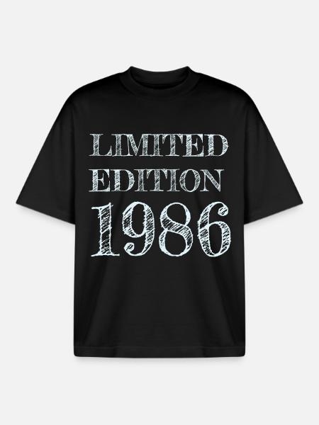Millésime 1986 - T-shirt unisexe boxy épais biologique Stanley/Stella - noir