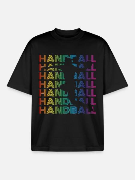 Handball player - Boxy Heavyweight Unisex Organic T-Shirt by Stanley/Stella - black