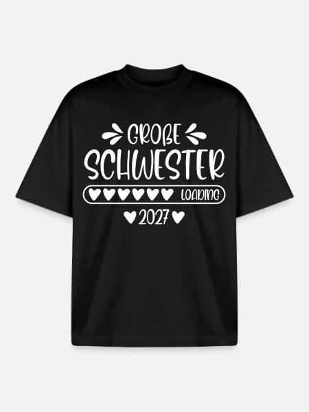 Große Schwester 2027 loading - Boxy Heavyweight Unisex Organic T-Shirt von Stanley/Stella - Schwarz