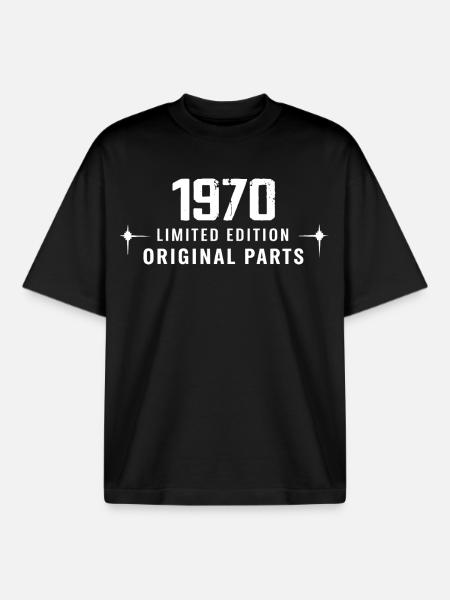Millésime 1970 - T-shirt unisexe boxy épais biologique Stanley/Stella - noir