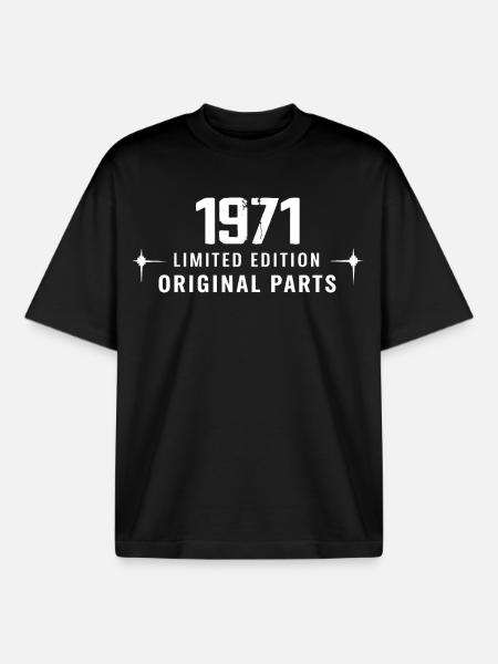 Millésime 1971 - T-shirt unisexe boxy épais biologique Stanley/Stella - noir