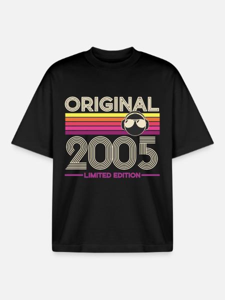 Original 2005 Édition Retro - T-shirt unisexe boxy épais biologique Stanley/Stella - noir