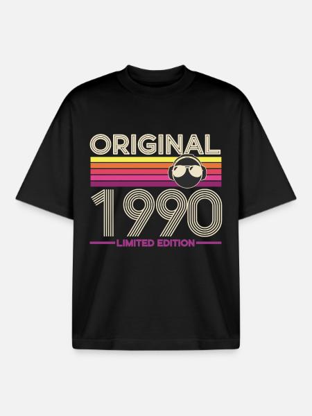 Original 1990 Limited Edition - Boxy Heavyweight Unisex Organic T-Shirt by Stanley/Stella - black