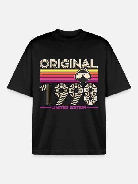 Original 1998 Retro Edition - Boxy Heavyweight Unisex Organic T-Shirt by Stanley/Stella - black
