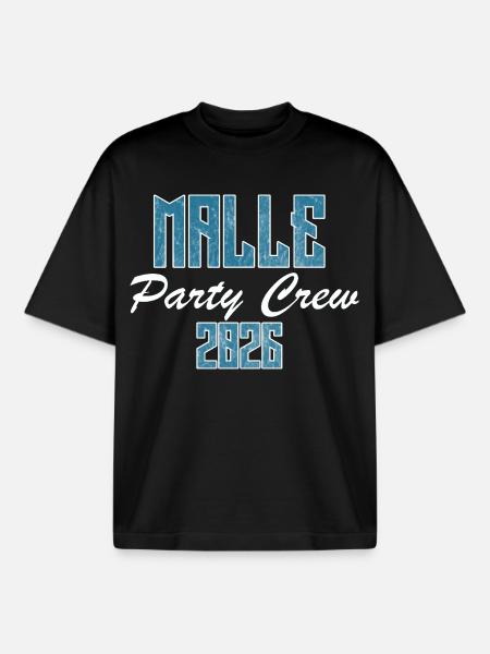 Mallorca, Party Crew - Boxy Heavyweight Unisex Organic T-Shirt by Stanley/Stella - black