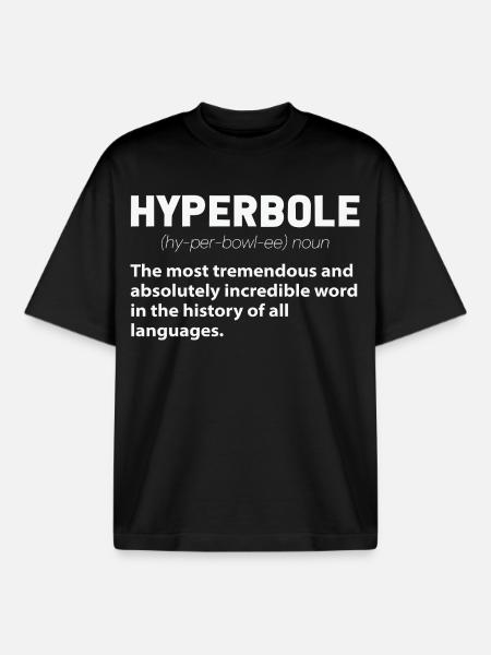 Hyperbole Définition drôle Professeur d’anglais Écrivain - T-shirt unisexe boxy épais biologique Stanley/Stella - noir