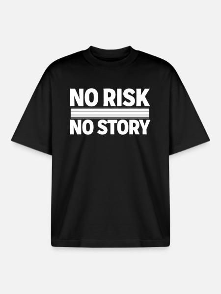 AUCUN RISQUE SANS HISTOIRE Déclaration d’aventure - T-shirt unisexe boxy épais biologique Stanley/Stella - noir