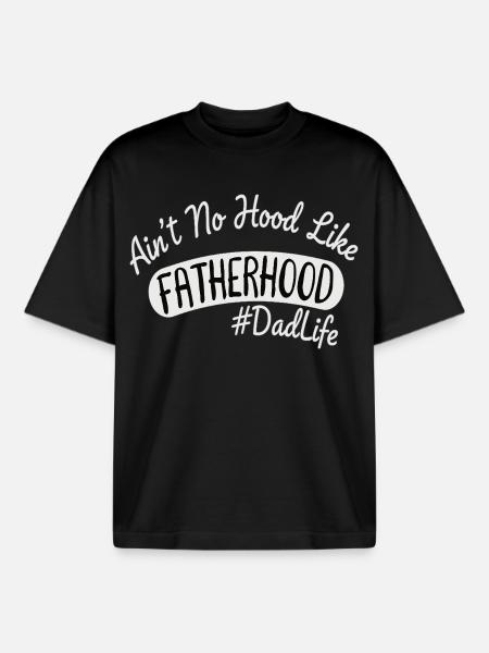 Vater Spruch DadLife Fatherhood - Boxy Heavyweight Unisex Organic T-Shirt by Stanley/Stella - black