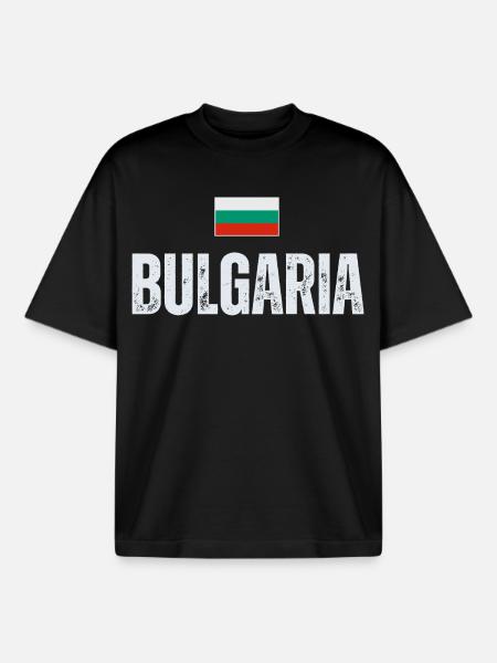 Bulgarian flag, Bulgarian patriot - Boxy Heavyweight Unisex Organic T-Shirt by Stanley/Stella - black