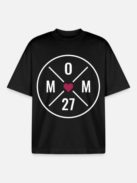 Mama 2027 Herz - Boxy Heavyweight Unisex Organic T-Shirt von Stanley/Stella - Schwarz