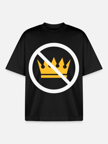 No Kings! (Protest Sign / NEG 2C) - Boxy Heavyweight Unisex Organic T-Shirt by Stanley/Stella - black