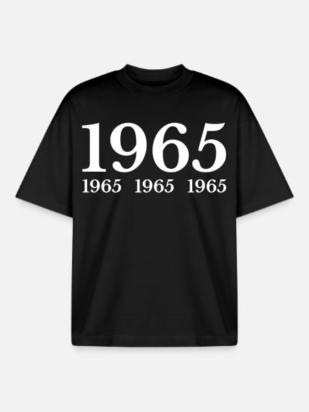 1965 - Boxy Heavyweight Unisex Organic T-Shirt by Stanley/Stella - black