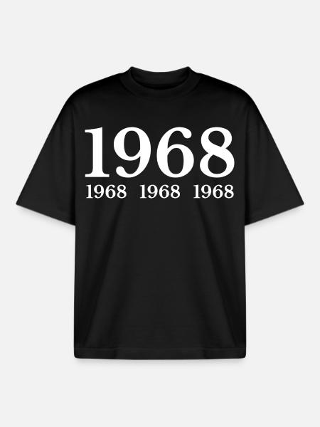 1968 - Boxy Heavyweight Unisex Organic T-Shirt von Stanley/Stella - Schwarz