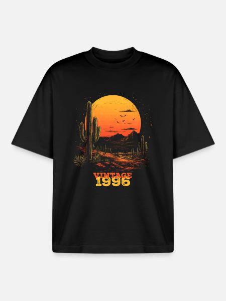 Millésime 1996 - T-shirt unisexe boxy épais biologique Stanley/Stella - noir
