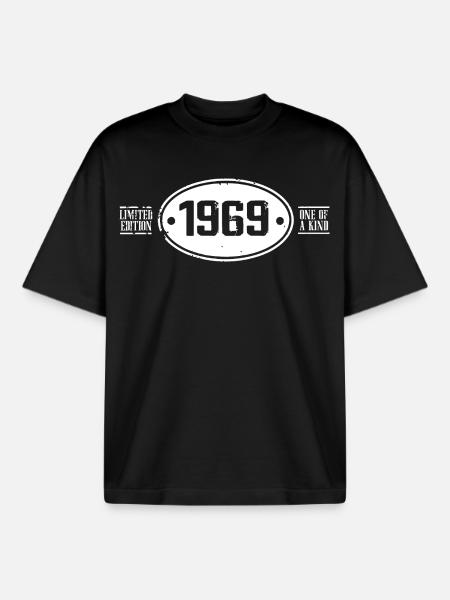 1969 Birthday 1969 - Boxy Heavyweight Unisex Organic T-Shirt by Stanley/Stella - black