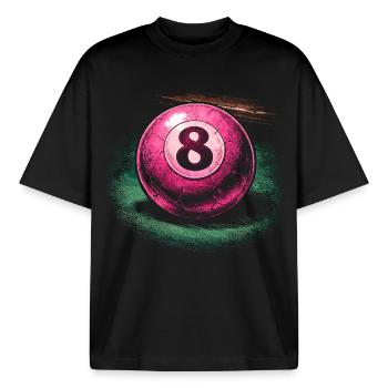 8-Ball Billard - Boxy Heavyweight Unisex Organic T-Shirt von Stanley/Stella - Schwarz - Vorne - AI Model Male 185 light (185cm) & AI Model Female 172 dark (172cm)