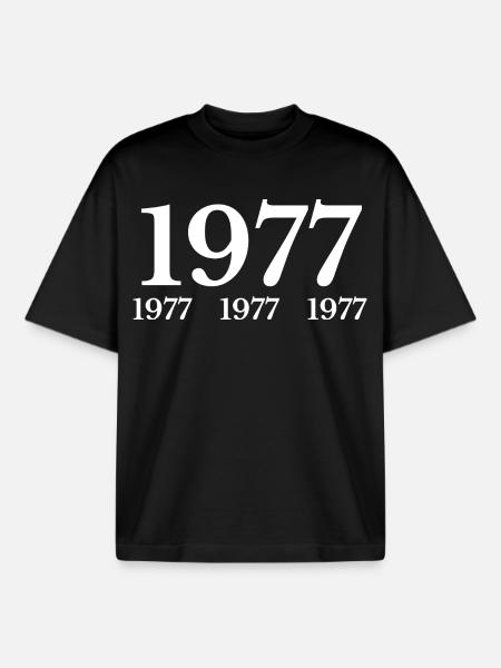 1977 - Boxy Heavyweight Unisex Organic T-Shirt von Stanley/Stella - Schwarz