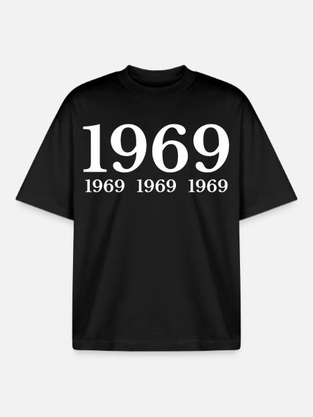 1969 - Boxy Heavyweight Unisex Organic T-Shirt von Stanley/Stella - Schwarz