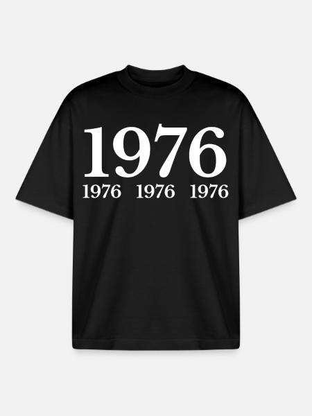 1976 - Boxy Heavyweight Unisex Organic T-Shirt von Stanley/Stella - Schwarz