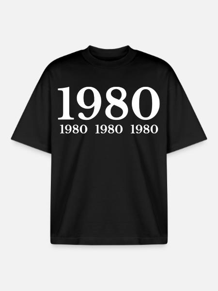 1980 - Boxy Heavyweight Unisex Organic T-Shirt by Stanley/Stella - black