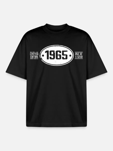 1965 Birthday 1965 - Boxy Heavyweight Unisex Organic T-Shirt by Stanley/Stella - black