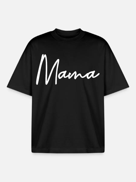 Mom - Boxy Heavyweight Unisex Organic T-Shirt by Stanley/Stella - black