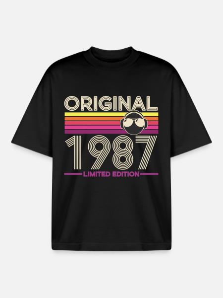 Original 1987 Limited Edition - Boxy Heavyweight Unisex Organic T-Shirt by Stanley/Stella - black