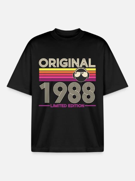 Original 1988 Retro Edition - Boxy Heavyweight Unisex Organic T-Shirt by Stanley/Stella - black