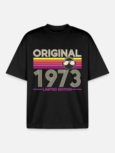 Original 1973 Limited Edition - Boxy Heavyweight Unisex Organic T-Shirt by Stanley/Stella - black