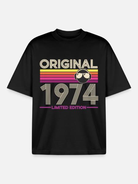 Original 1974 Limited Edition - Boxy Heavyweight Unisex Organic T-Shirt by Stanley/Stella - black