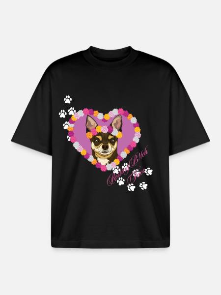 Resting B!tch Face Chihuahua - Boxy Heavyweight Unisex Organic T-Shirt by Stanley/Stella - black