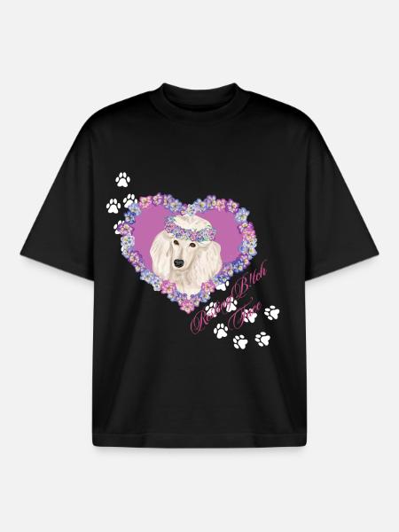 Resting B!tch Face Poodle - Boxy Heavyweight Unisex Organic T-Shirt by Stanley/Stella - black