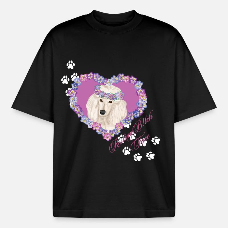 Resting B!tch Face Pudel - Boxy Heavyweight Unisex Organic T-Shirt von Stanley/Stella - Schwarz