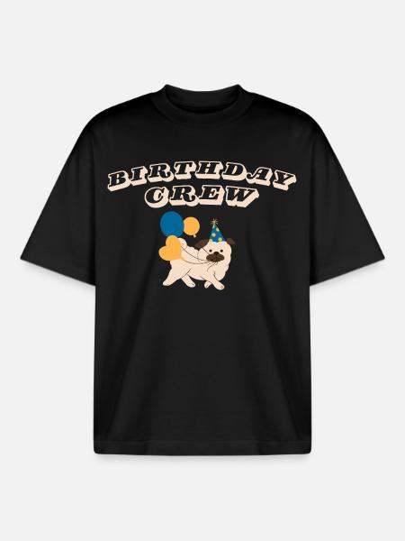 Birthday Crew - Boxy Heavyweight Unisex Organic T-Shirt by Stanley/Stella - black