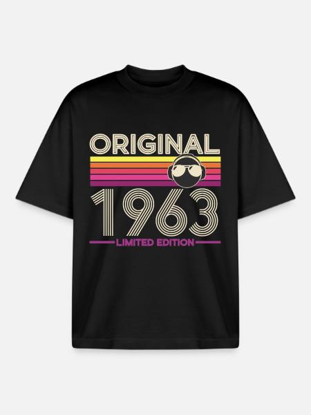 Original 1963 Limited Edition - Boxy Heavyweight Unisex Organic T-Shirt by Stanley/Stella - black