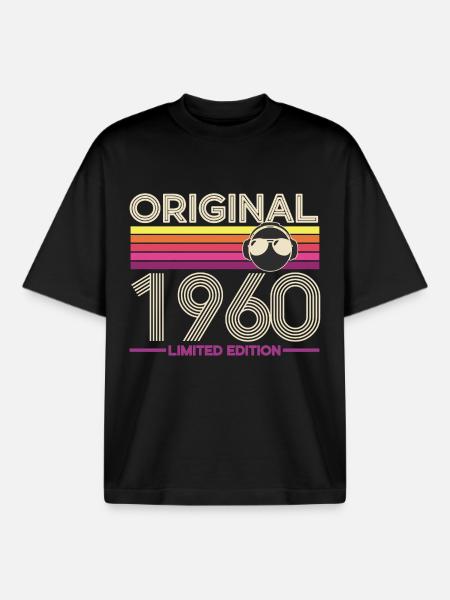 Original 1960 Édition Limitée - T-shirt unisexe boxy épais biologique Stanley/Stella - noir
