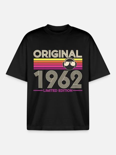 Original 1962 Limited Edition - Boxy Heavyweight Unisex Organic T-Shirt by Stanley/Stella - black
