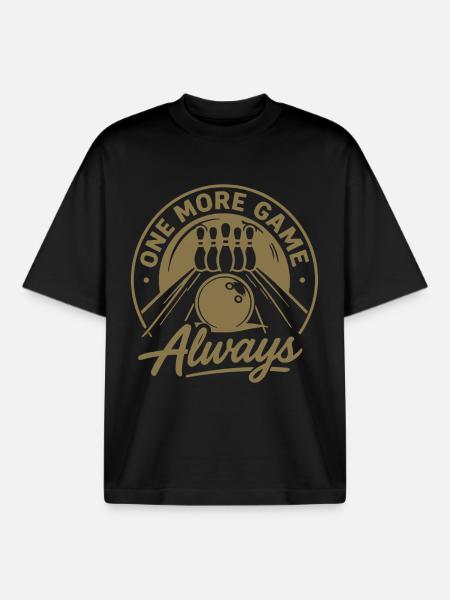 Un gioco in più Sempre Bowling Sport - T-shirt unisex boxy pesante biologica di Stanley/Stella - nero