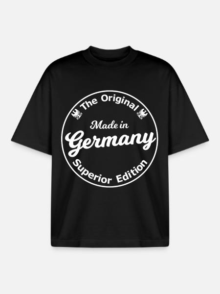 Original German Badge - Boxy Heavyweight Unisex Organic T-Shirt by Stanley/Stella - black
