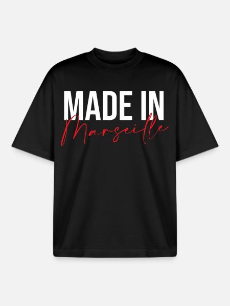 Made in Marseille - T-shirt unisexe boxy épais biologique Stanley/Stella - noir