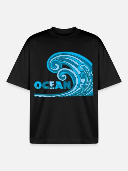 Die Welle - Boxy Heavyweight Unisex Organic T-Shirt von Stanley/Stella - Schwarz