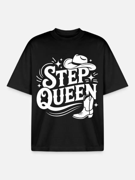 Step Queen Line Dance Western - Boxy Heavyweight Unisex Organic T-Shirt by Stanley/Stella - black