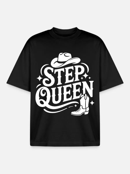 Step Queen Line Dance Western Look - Boxy Heavyweight Unisex Organic T-Shirt by Stanley/Stella - black