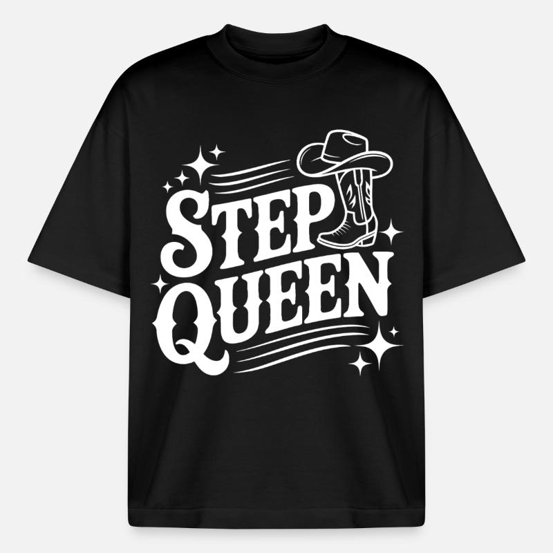 Step Queen Line Dance Cowboy-stil - Stanley/Stella unisex boxy heavyweight T-shirt økologisk - sort