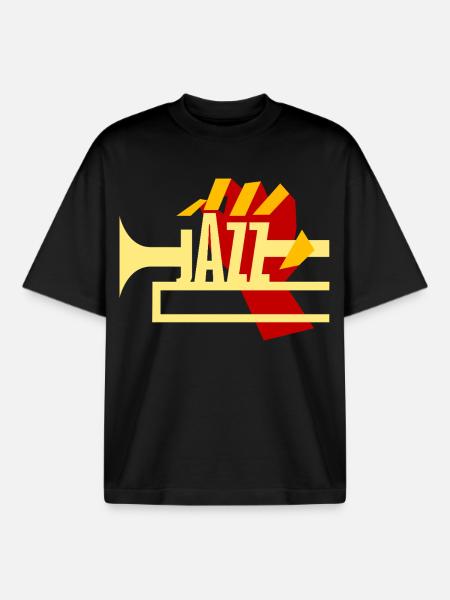 Jazz Bläser - Boxy Heavyweight Unisex Organic T-Shirt von Stanley/Stella - Schwarz