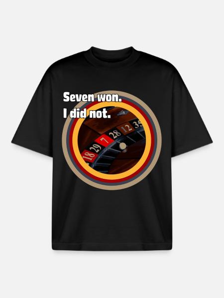 Roulette Fate: Seven Won, I Didn't - Boxy Heavyweight Unisex Organic T-Shirt by Stanley/Stella - black