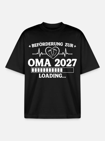Oma 2027 Loading – Beförderung zur Großmutter - Boxy Heavyweight Unisex Organic T-Shirt von Stanley/Stella - Schwarz