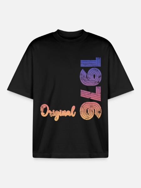 Millésime 1976 - T-shirt unisexe boxy épais biologique Stanley/Stella - noir