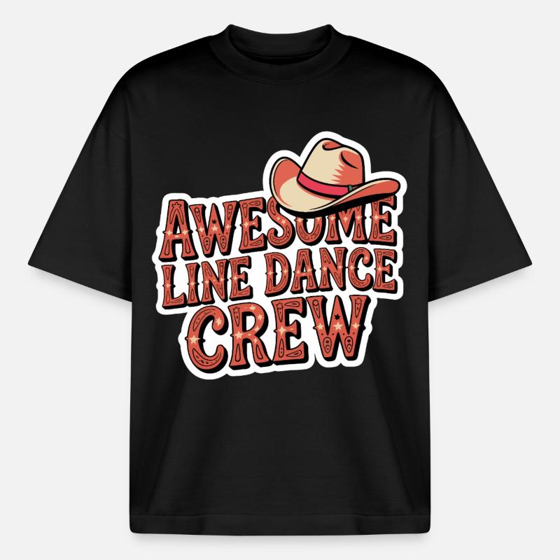 Fantastic line dance crew - Boxy Heavyweight Unisex Organic T-Shirt by Stanley/Stella - black