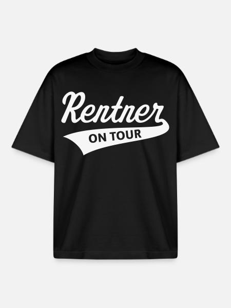 Retirees – On Tour (Retired / Retired / White) - Boxy Heavyweight Unisex Organic T-Shirt by Stanley/Stella - black